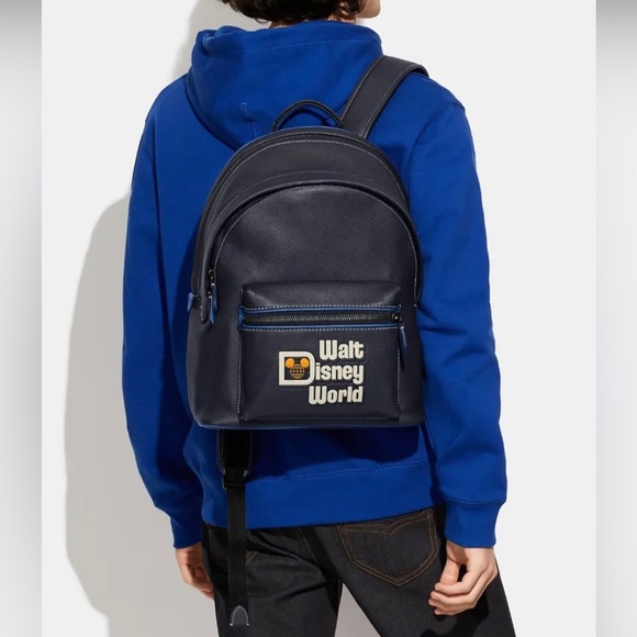 Disney X Coach Charter Backpack With Walt Disney World Motif Leather Bag Mickey - Picture 3 of 12